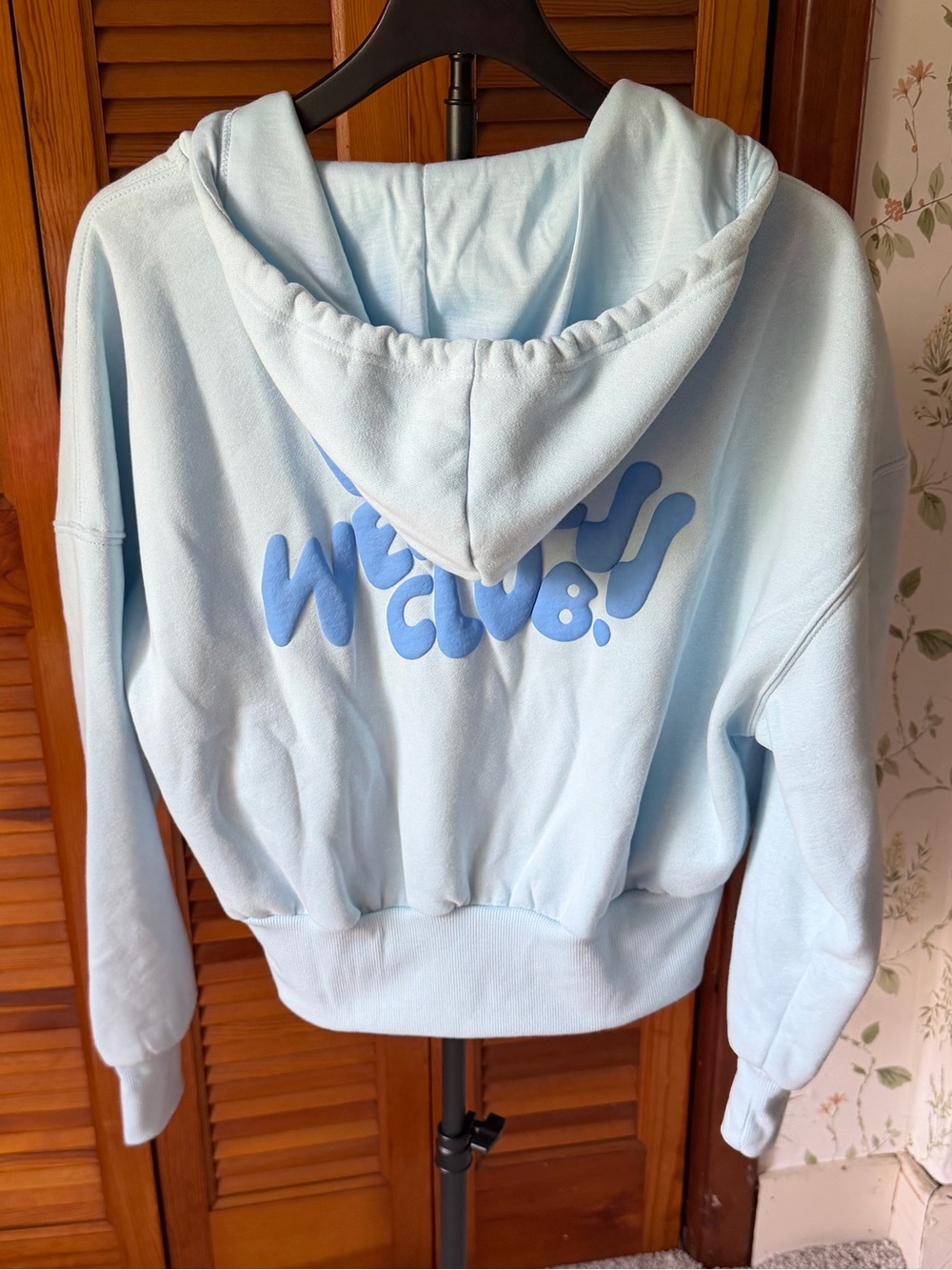 NWT Light Baby Blue WILO THE LABEL Wellness Club Zip-Up Hoodie Sz Medium - Picture 3 of 4